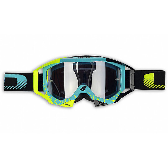 Goggles Moto Cross Enduro UFO Sirius Turquoise Fluorescent Yellow