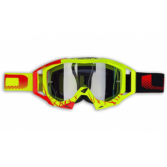 Goggles Moto Cross Enduro UFO Sirius Yellow Fluo Red Black