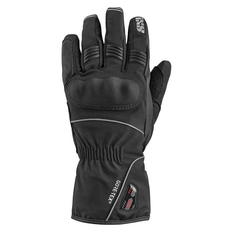 Gore Tex Touring Ixs Vernon Black Leather and Fabric Gloves