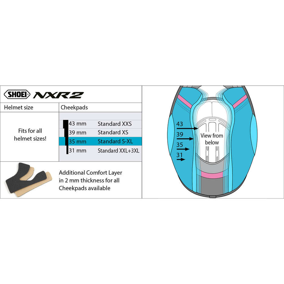Guanciali Shoei CHEEK PAD per Casco NXR2
