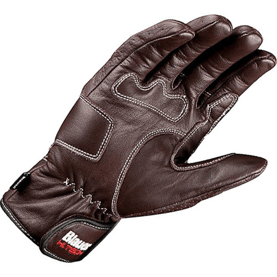  Guant Moto Blauer in Pelle OCTOPUS Marrone Con Protezioni