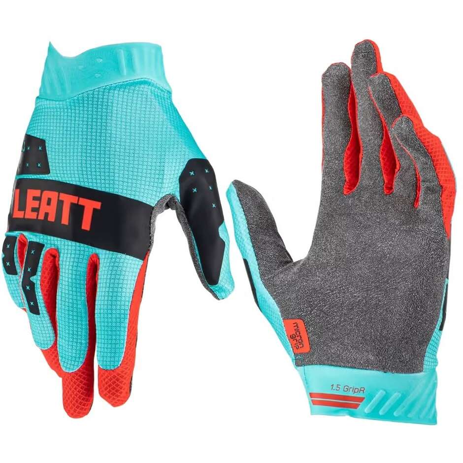 Guanti Bambino Moto Cross Enduro Leat 1.5 MINI Azzurro Nero