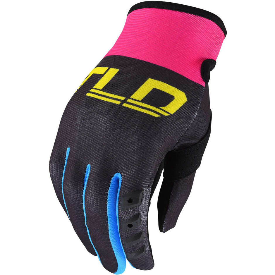 Guanti Bici Troy Lee Design WOMENS GP GLOVE Nero Giallo Rosa taglia S