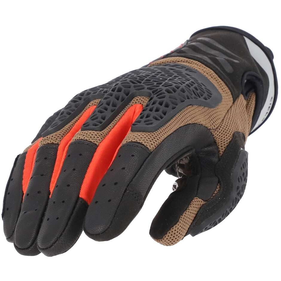 Guanti Moto CE CROSSOVER Marrone Arancio taglia 3XL