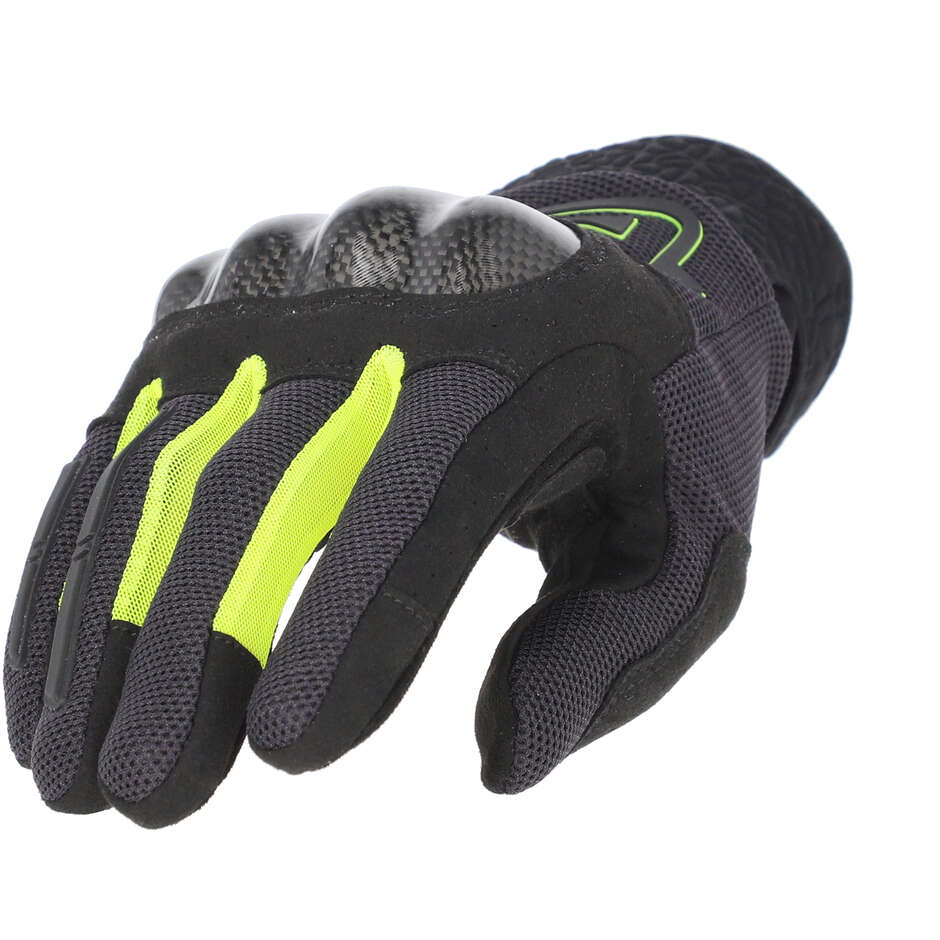 Guanti Moto CE RAMSEY MY VENTED PRO Nero Giallo taglia M