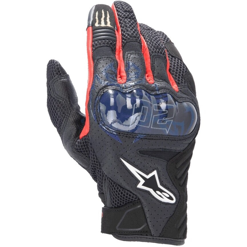 Guanti Moto Alpinestars FQ20 SMX-1 AIR V2 MONSTER Nero Blu Rosso Brillante Verde