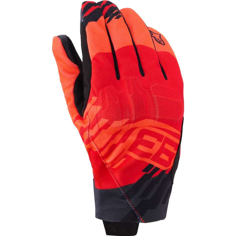 Guanti Moto Alpinestars MM93 REEF V2 Rosso Fluo Rosso Brillante Nero