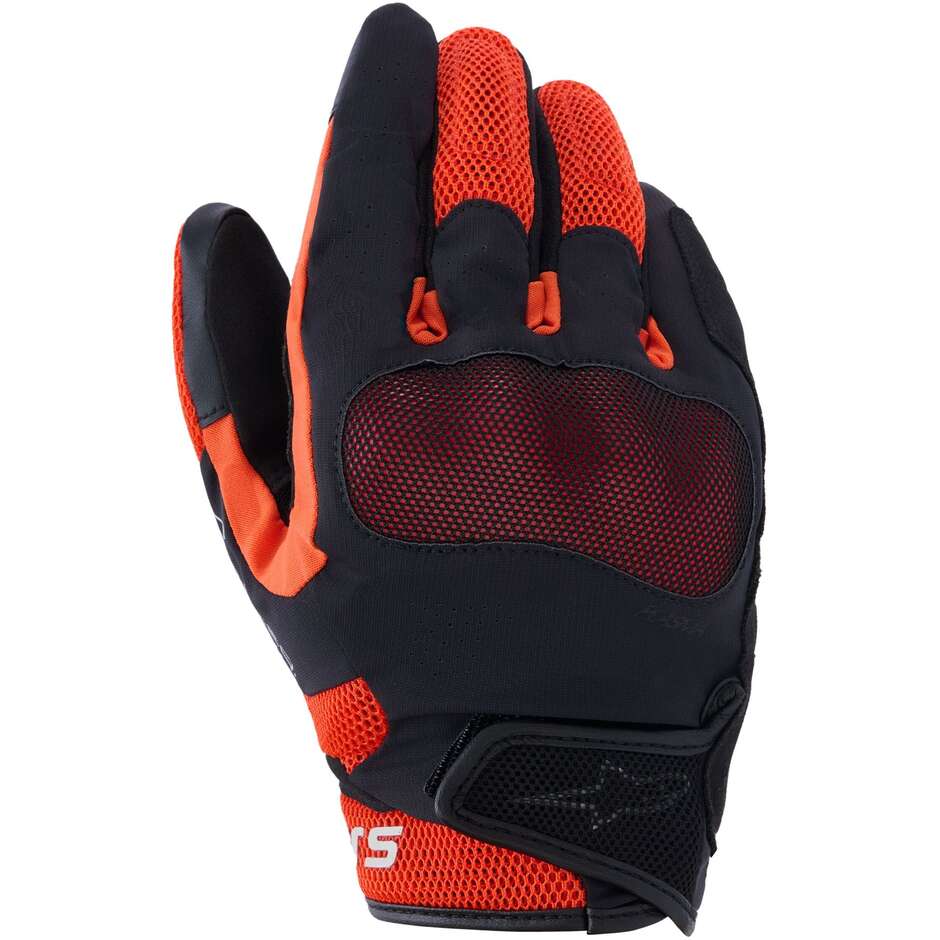 Guanti Moto MOGRESS AIRFLOW Mandarino Nero Rosso taglia S