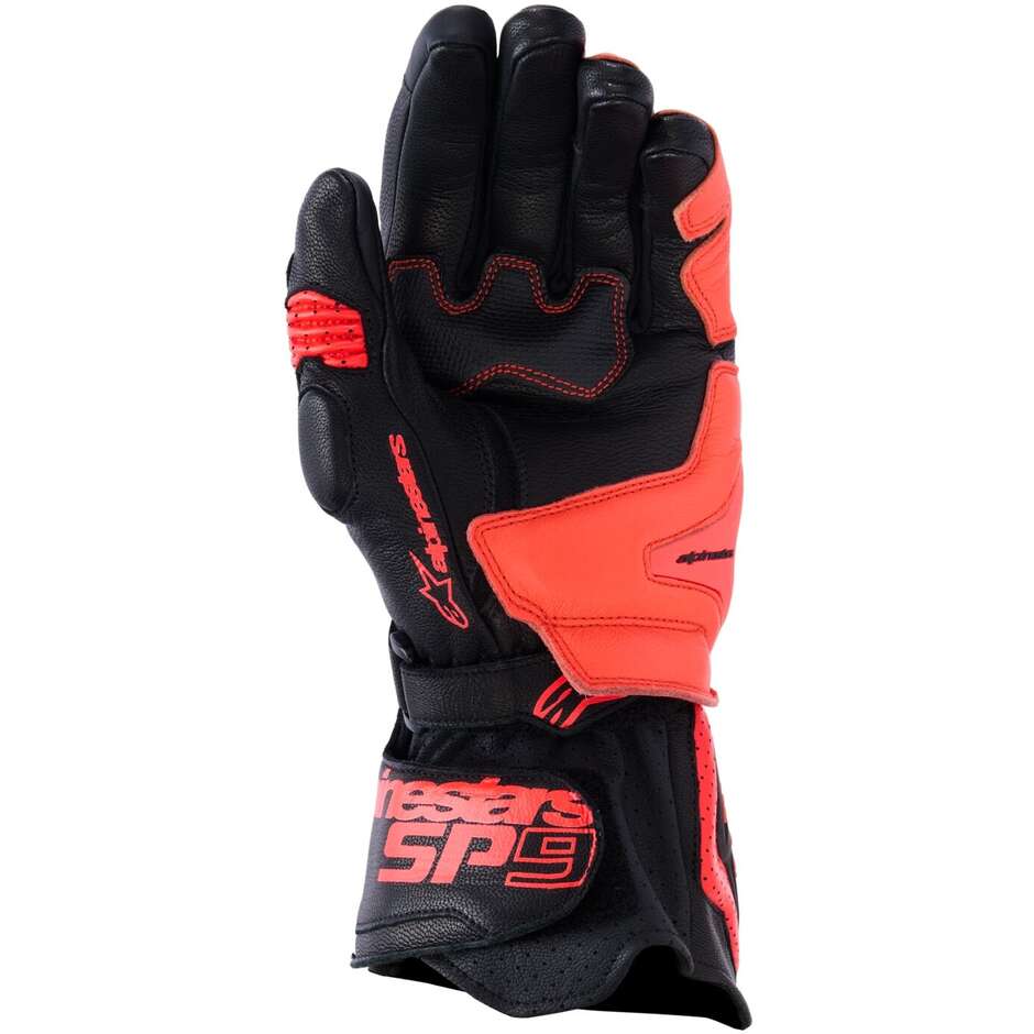 Guanti Moto Alpinestars SP-9 Nero Rosso Fluo