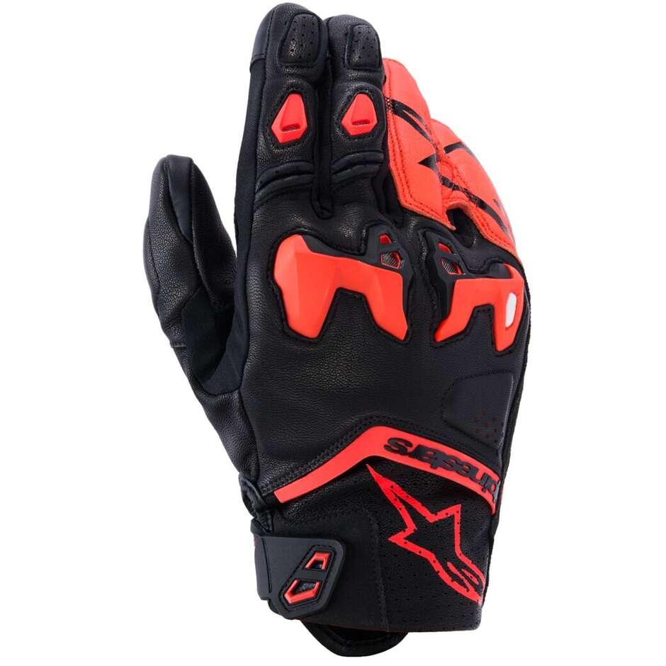 Guanti Moto SP-R TECH Nero Rosso Fluo taglia L