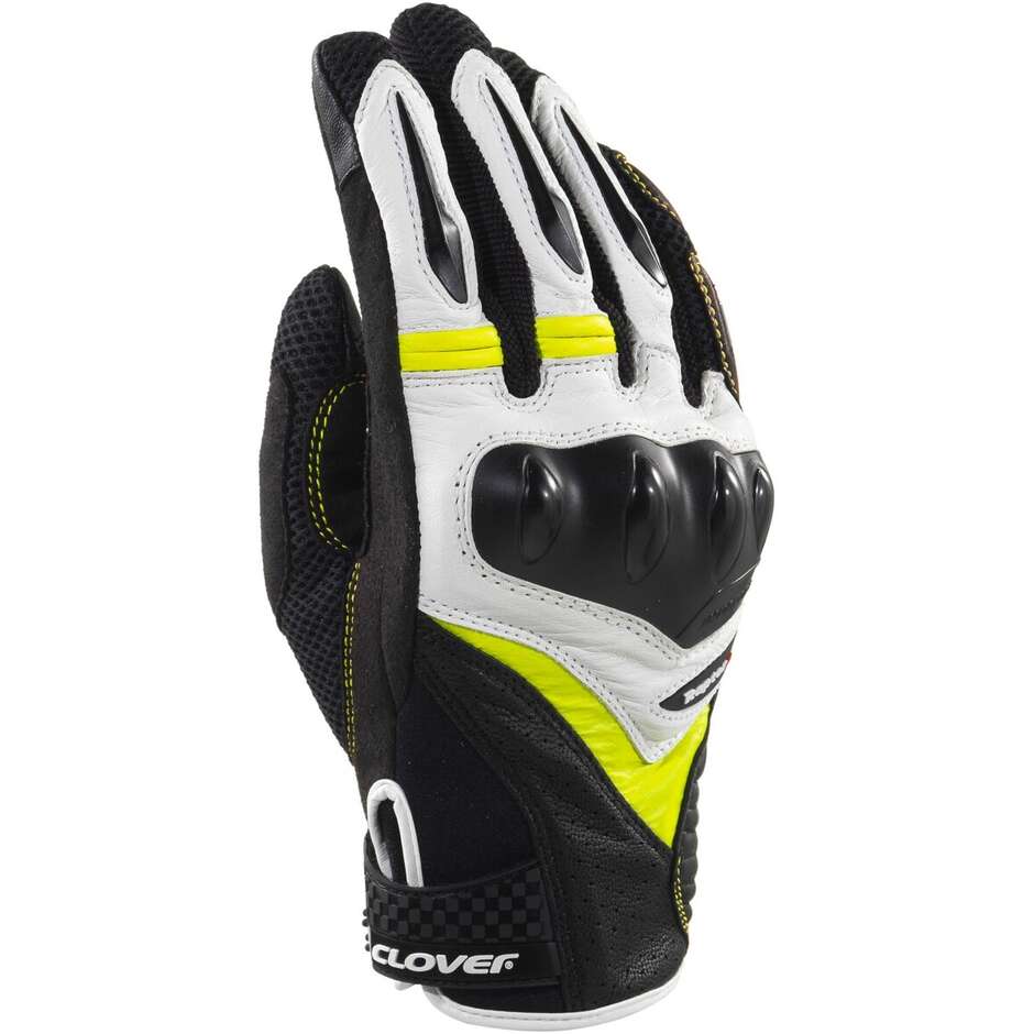 Guanti Moto RAPTOR 3 Bianco Giallo Nero taglia XL