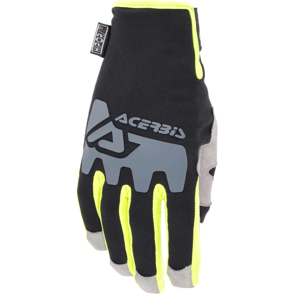Guanti Moto Cross Acerbis MX-WP 2.0 Nero Giallo Fluo 