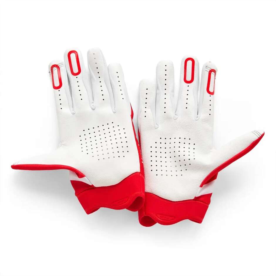 Guanti Moto Cross Enduro 100% iTRACK Rosso Bianco