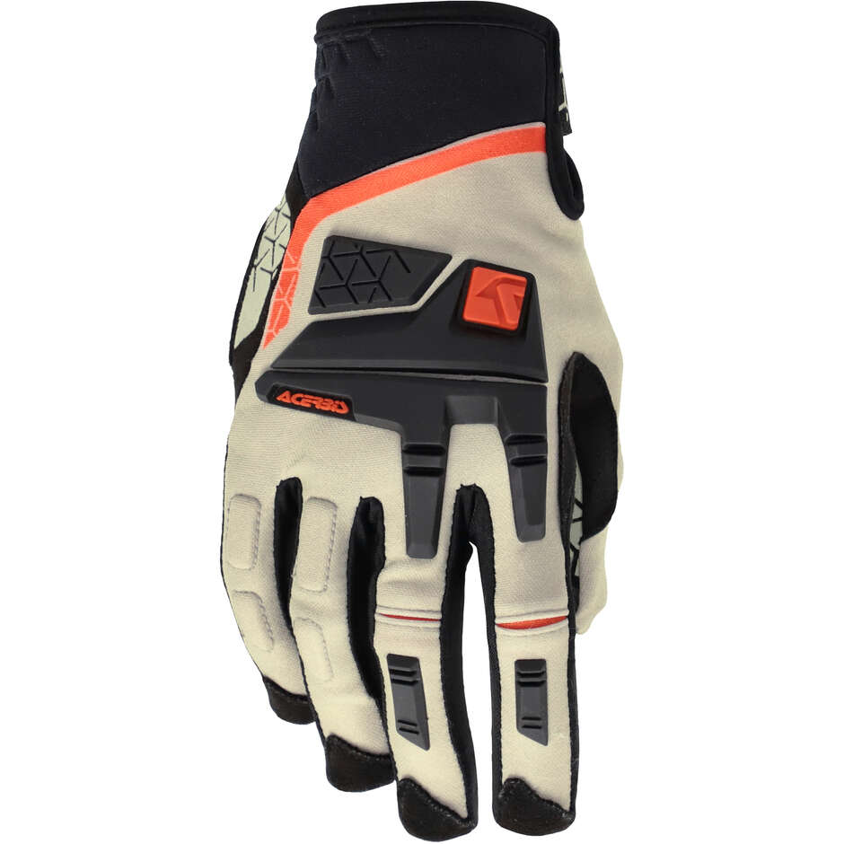 Guanti Moto Cross Enduro Acerbis CE X-ENDURO Beige Nero