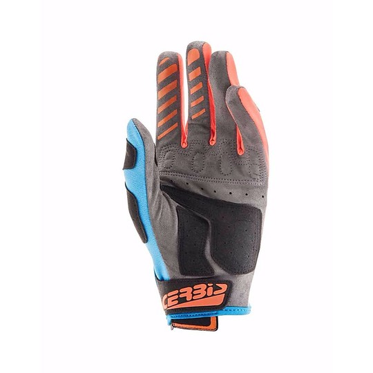 Guanti Moto Cross Enduro Acerbis MX X2 Gloves Blu Arancio Fluo