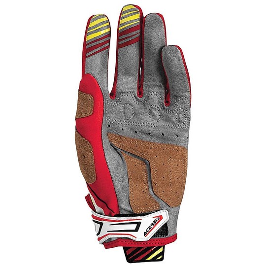 Guanti Moto Cross Enduro Acerbis MX X2 Gloves Rosso Giallo