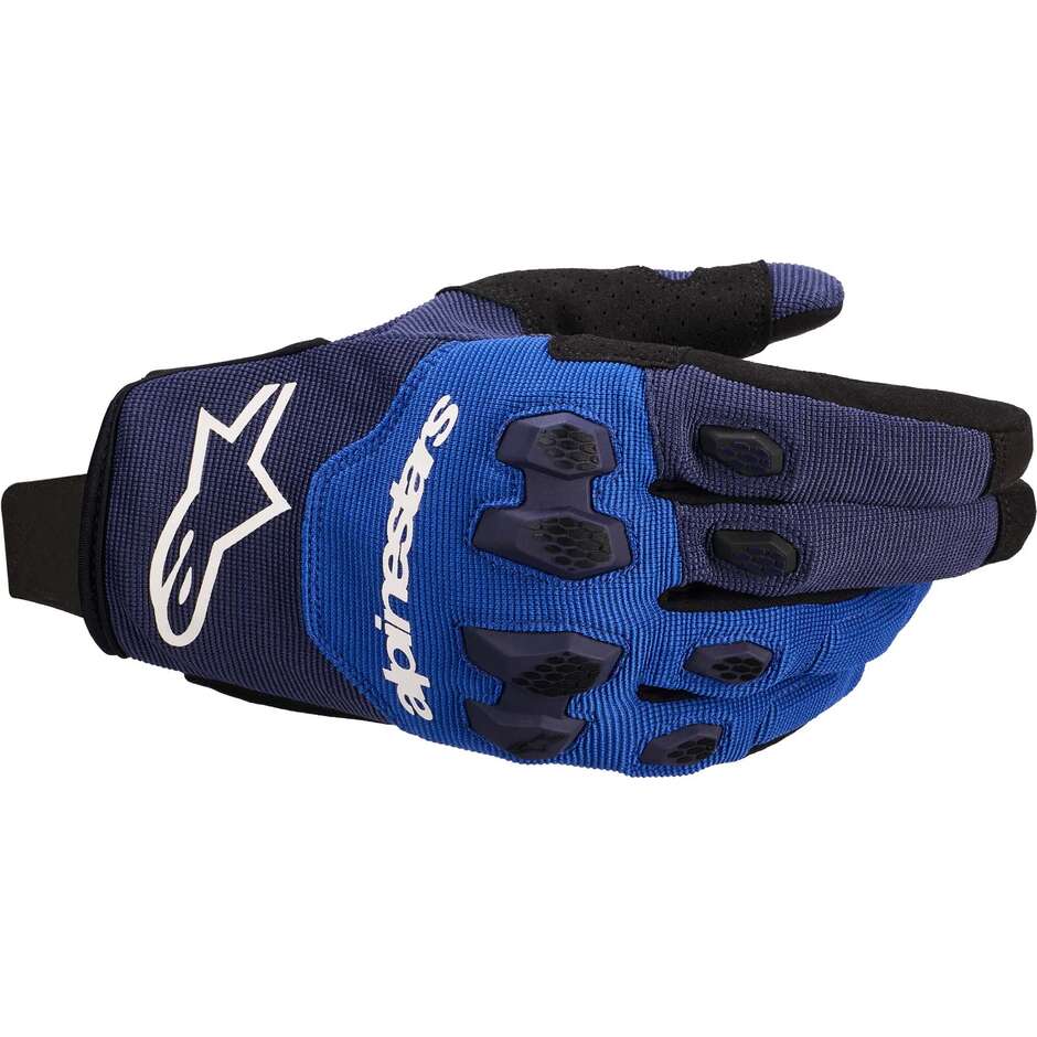 Guanti Moto Cross Enduro Alpinestars PRO-DURA Navy Bright Blu Bianco