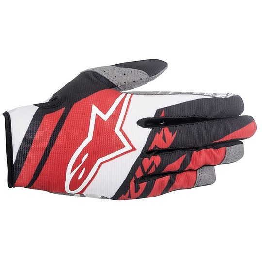 Guanti Moto Cross Enduro Alpinestars Racer Supermatic Gloves 2016 Rosso Bianco Nero