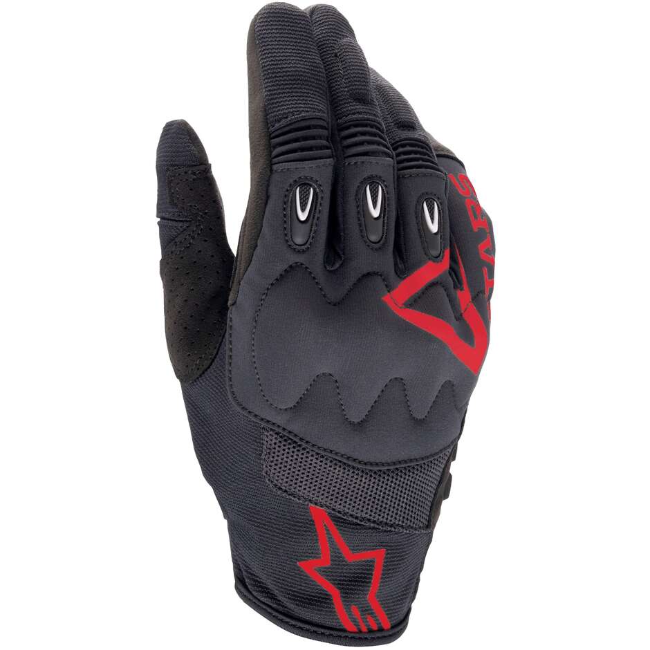 GuantI Moto Cross Enduro Alpinestars TECHDURA Rosso Nero
