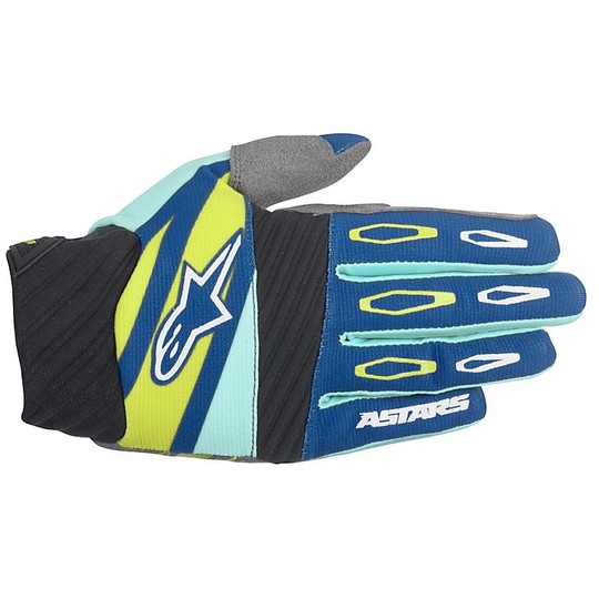 Guanti Moto Cross Enduro Alpinestars Techstar Factory Gloves 2016 Turchese Lime