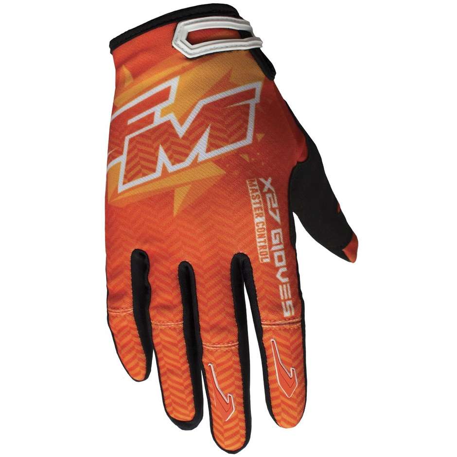 Guanti Moto Cross Enduro Fm Racing X27 Gloves Arancio