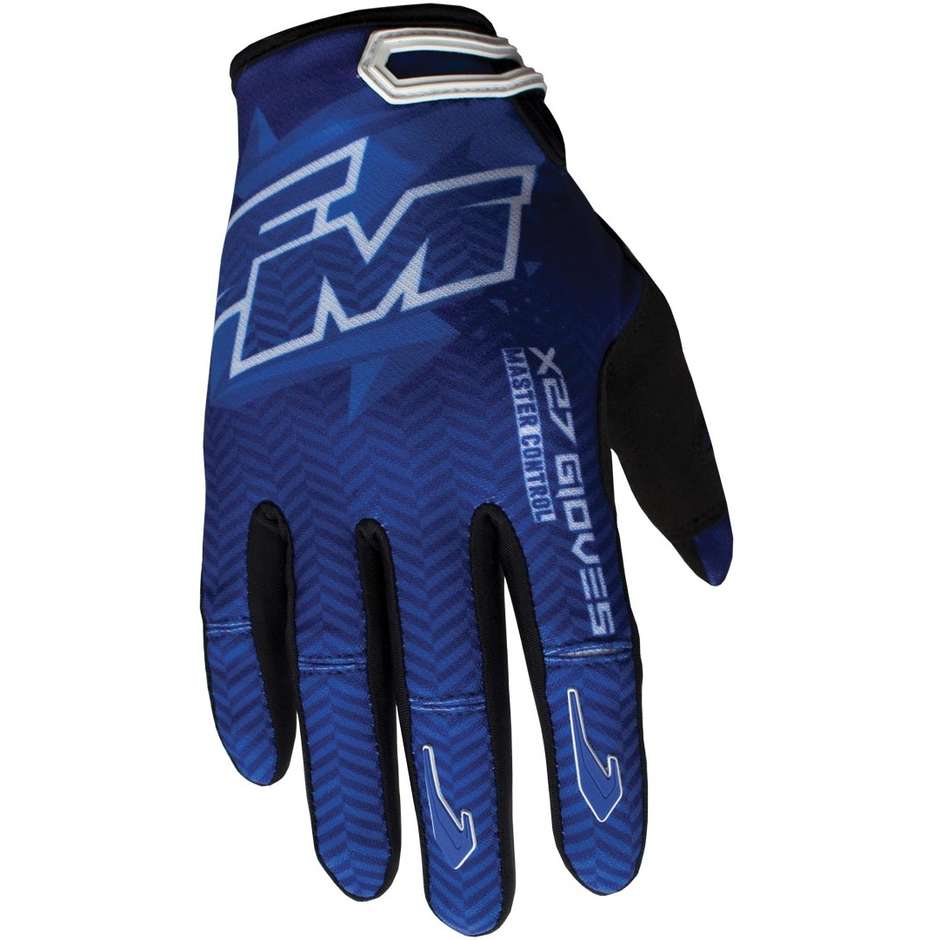 Guanti Moto Cross Enduro Fm Racing X27 Gloves Blu