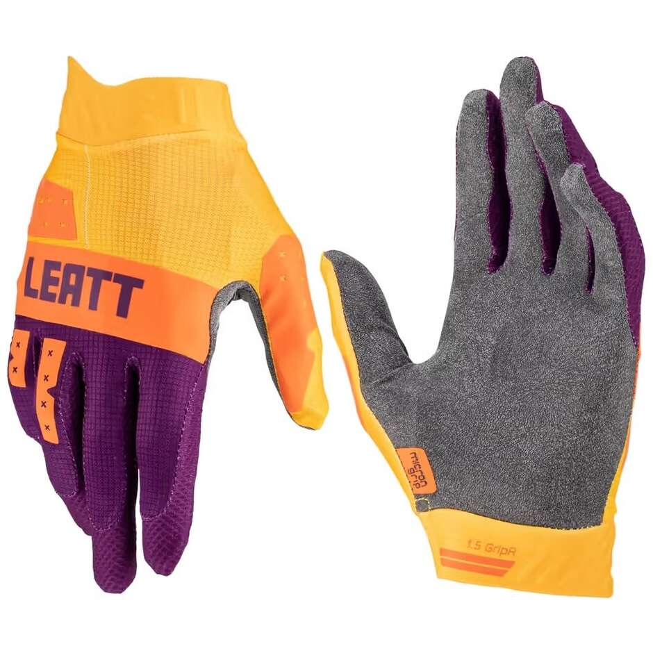 Guanti Moto Cross Enduro Leatt 1.5 GRIP-R Giallo Viola