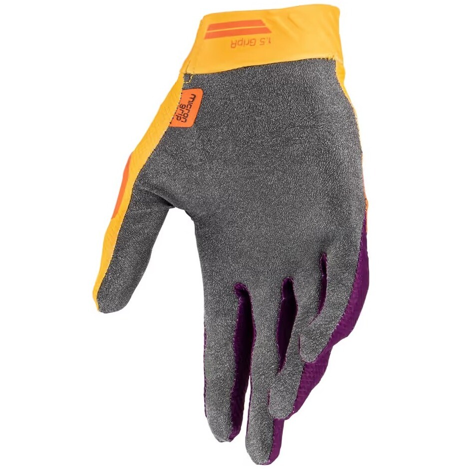 Guanti Moto Cross Enduro Leatt 1.5 GRIP-R Giallo Viola