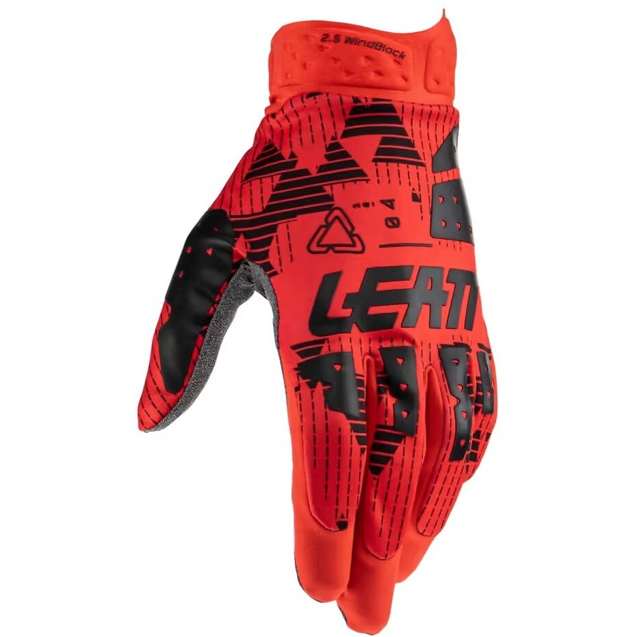 Guanti Moto Cross Enduro Leatt 2.5 WINDBLOCK Rosso Nero