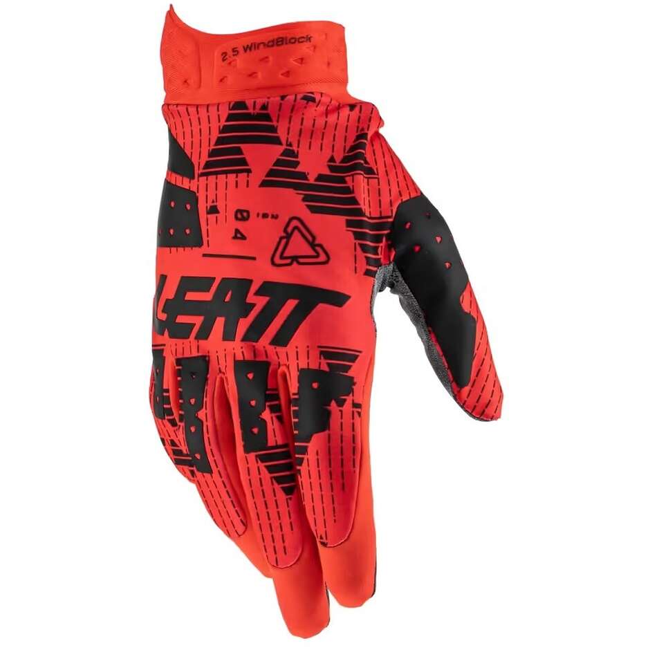 Guanti Moto Cross Enduro Leatt 2.5 WINDBLOCK Rosso Nero
