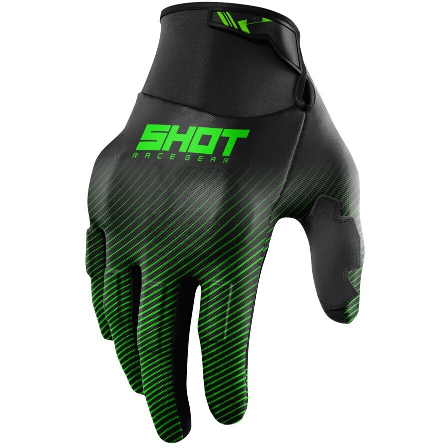 Guanti Moto Cross Enduro Shot DRIFT RIM Nero Verde