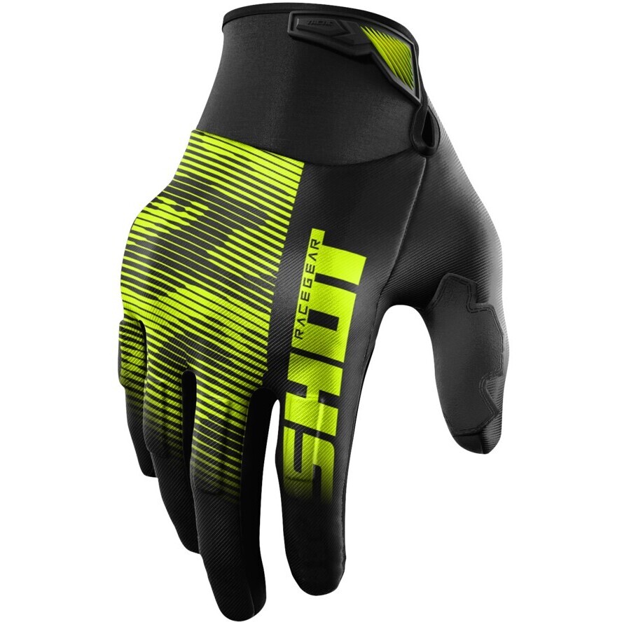 Guanti Moto Cross Enduro Shot DRIFT TACTIC Nero Giallo Fluo