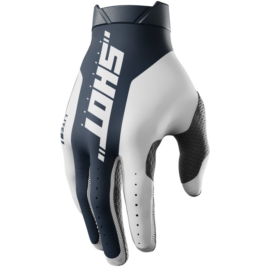 Guanti Moto Cross Enduro Shot LITE PRO Bianco Blu