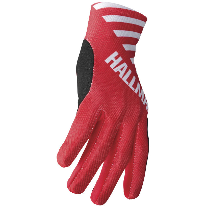Guanti Moto Cross Enduro Thor GLOVES Hallman Mainstay Slice Bianco Rosso