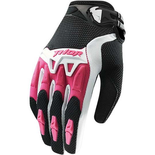 Guanti Moto Cross Enduro Thor Spectrum Gloves Donna 2016 Bianco Rosa