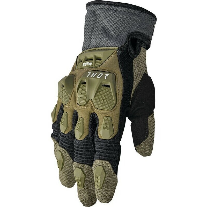 Guanti Moto Cross Enduro Terrain Verde Antracite taglia SM