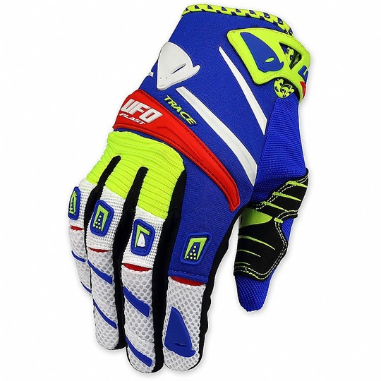 Guanti Moto Cross Enduro Ufo Modello Trace Giallo Fluo