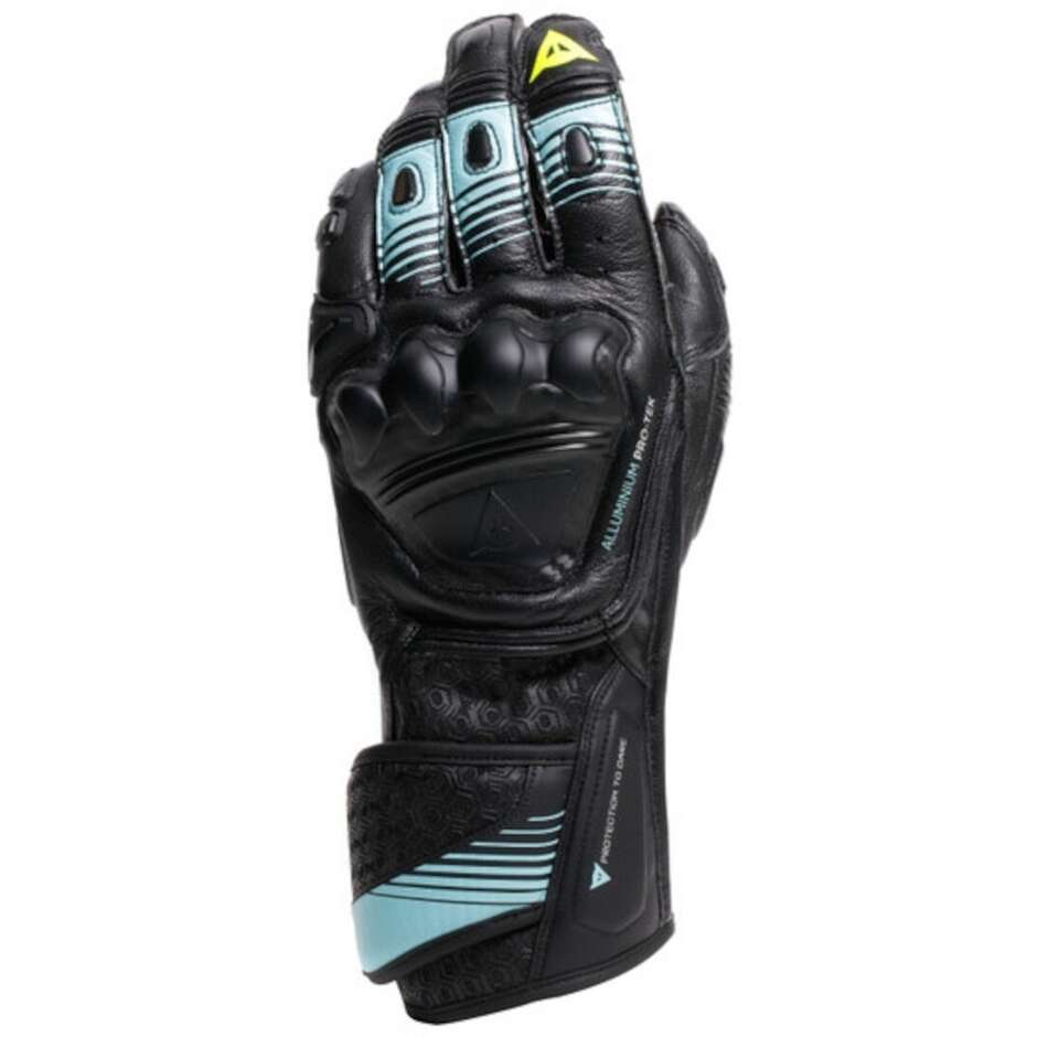 Guanti Moto FIERO METAL Nero Giallo Fluo taglia 2XL
