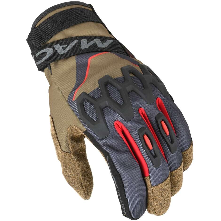 Guanti Moto Donna Zairona Taupe Nero Rosso taglia M