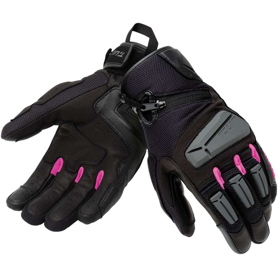 Guanti Moto Donna T-UR T918HW G FOUR LADY Nero Rosa taglia XS