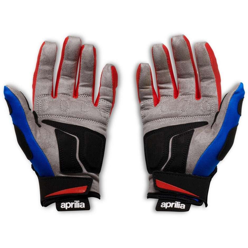 Guanti Moto Enduro APRILIA Touareg Nero Rosso Blu Grigio