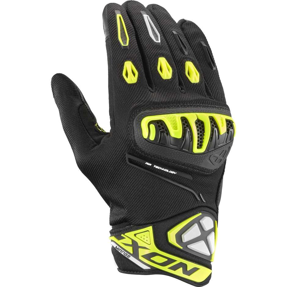 Guanti Moto Estivi Ixon MIRAGE AIR Nero Giallo Vivo