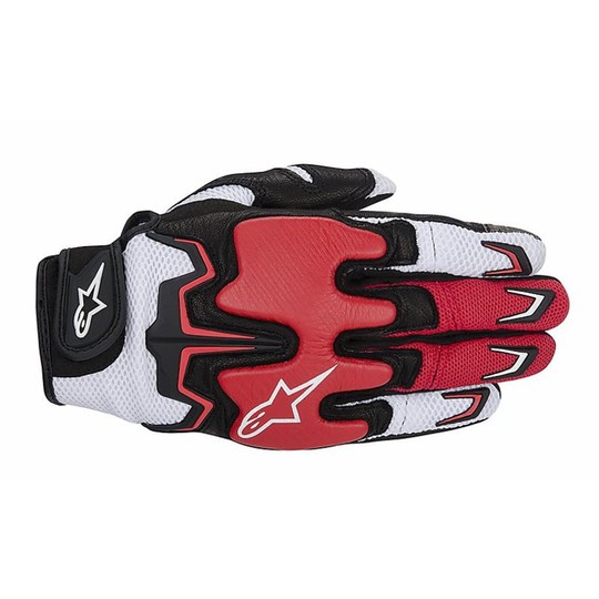 Guanti moto Estvi Alpinestars Figther Air Glove Nero-Bianco-Rosso