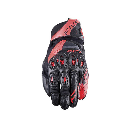 Guanti Moto SF1 Evo Nero Rosso Fluo taglia 2XL