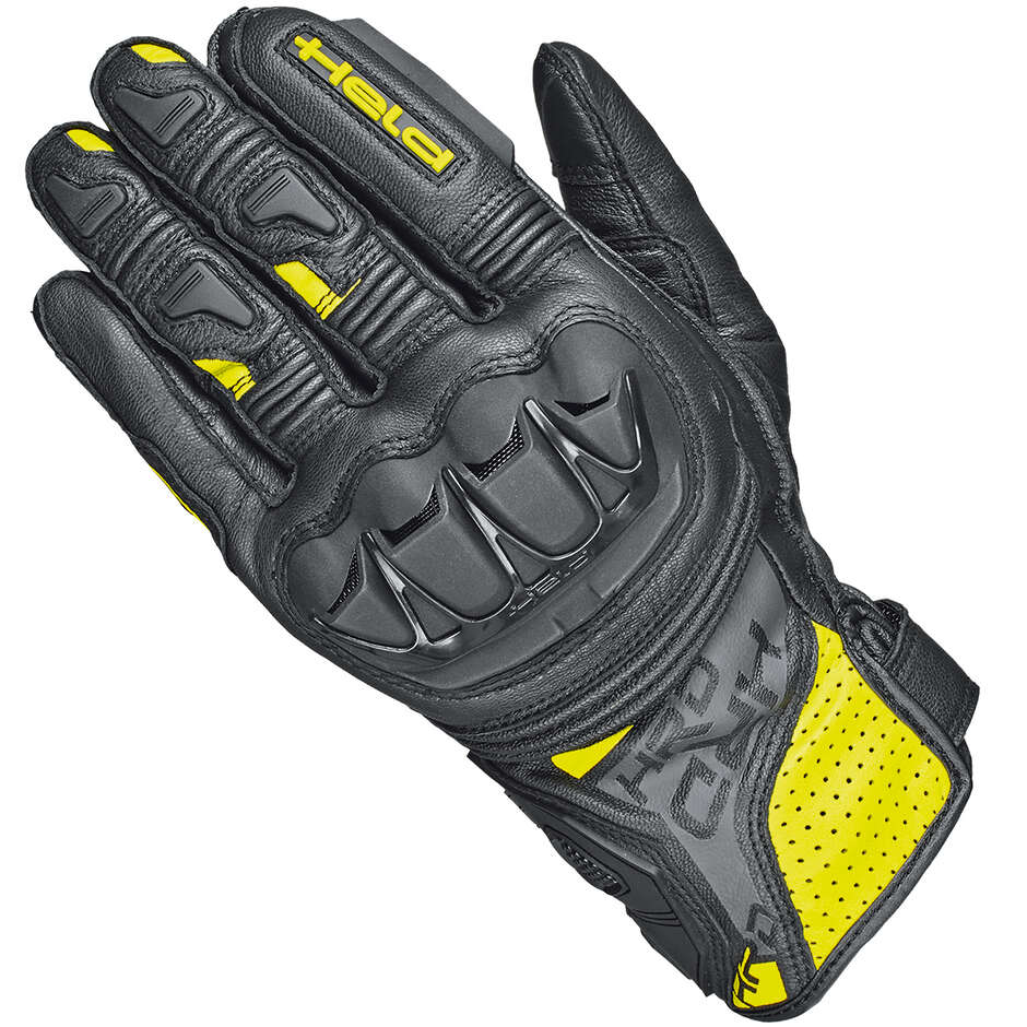 Guanti Moto Kakuda Nero Giallo Fluo taglia 10