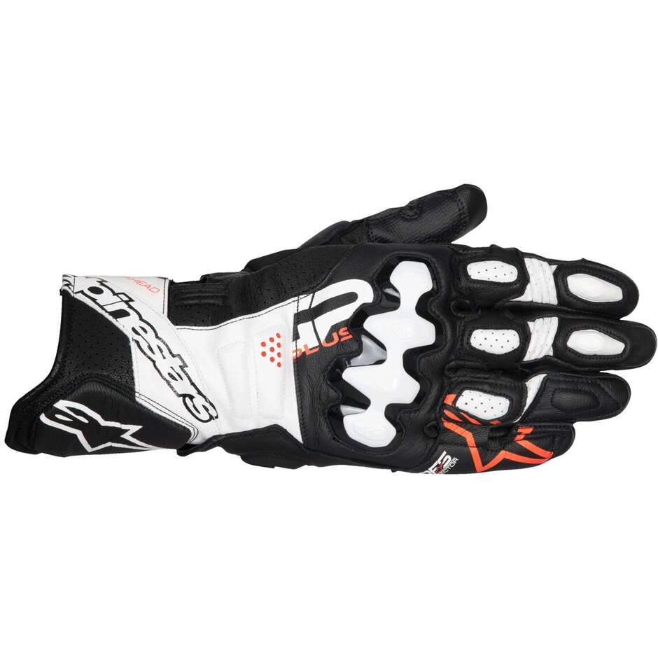 Guanti Moto In Pelle Alpinestars GP PLUS R V3 Nero Bianco Rosso Fluo