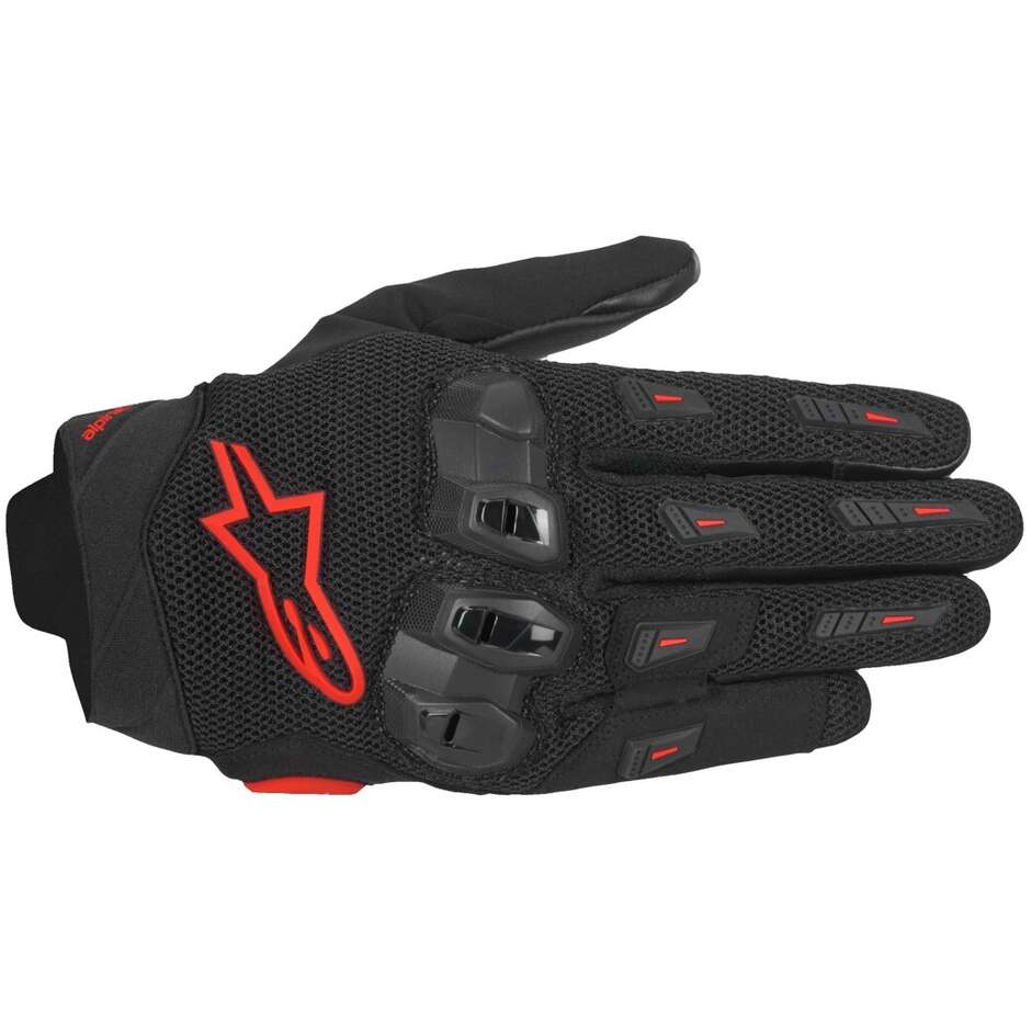 Guanti Moto In Pelle SP X 5 AIR Nero Rosso Fluo taglia XL