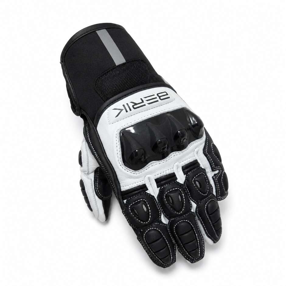 Guanti Moto In Pelle Berik 2.0 235320 Nero Bianco