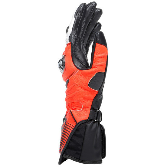 Guanti Moto in Pelle Dainese CARBON 4 LONG Nero Rosso Fluo Bianco