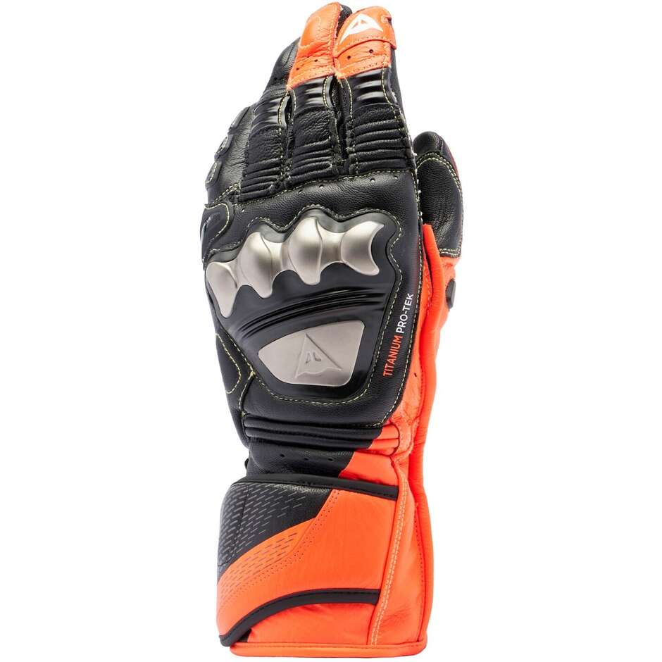 Guanti Moto in Pelle Dainese FULL METAL 7 Black Rosso Fluo
